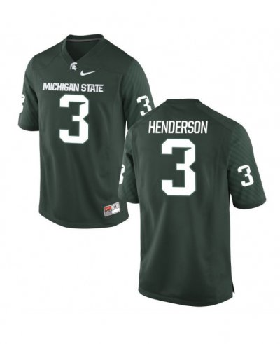 Men's Xavier Henderson Michigan State Spartans #3 Nike NCAA Green Authentic College Stitched Football Jersey EA50R45EA